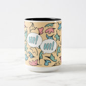 Pastellgelbe Blätter Zweifarbige Tasse (Mittel)