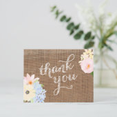 Pastellgelbe Blume dank Karte, Burlgelb Postkarte (Stehend Vorderseite)