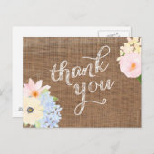 Pastellgelbe Blume dank Karte, Burlgelb Postkarte (Vorne/Hinten)