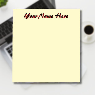 Pastellgelbe einzigartige personalisierte Geschenk Notizblock