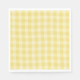 Pastellgelbe Gingham-Karo-Druck Serviette