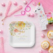 Pastellgelbe Liebe im Brautparty Bloom Pappteller (Party)