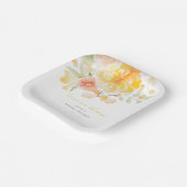 Pastellgelbe Liebe im Brautparty Bloom Pappteller (Gewinkelt)