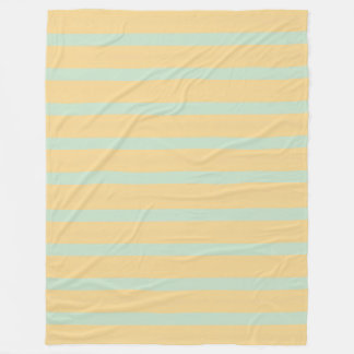 Pastellgelbe Mintgrüne Gestreifte Retro-Muster Fleecedecke