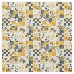 Pastellgelbe Patchwork-Vintage-Decke Stoff