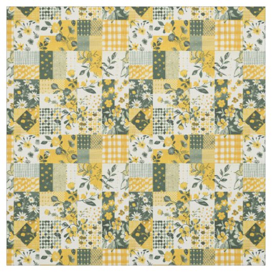 Pastellgelbe Patchwork-Vintage-Decke Stoff (Muster)