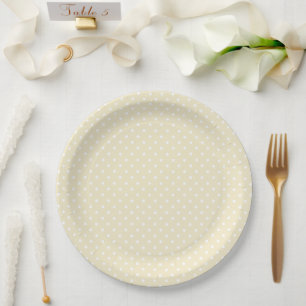 Pastellgelbe Punkte-Baby-Party Pappteller