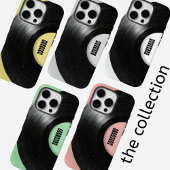 Pastellgelbe Retro-Schallplatte mit individuellem  Case-Mate iPhone Hülle