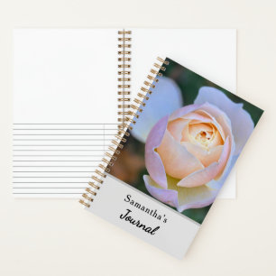 Pastellgelbe rosa Rosen Name Journal Notizblock