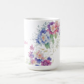 Pastellgelbe, rosa, weiße Blumen Kaffeetasse (Mittel)