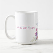 Pastellgelbe, rosa, weiße Blumen Kaffeetasse (Links)