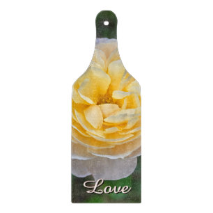 Pastellgelbe Rose Liebe Schneidebrett