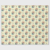 Pastellgelbe Wasserfarbe Blumenkreuz Oster Geschenkpapier (Flach)