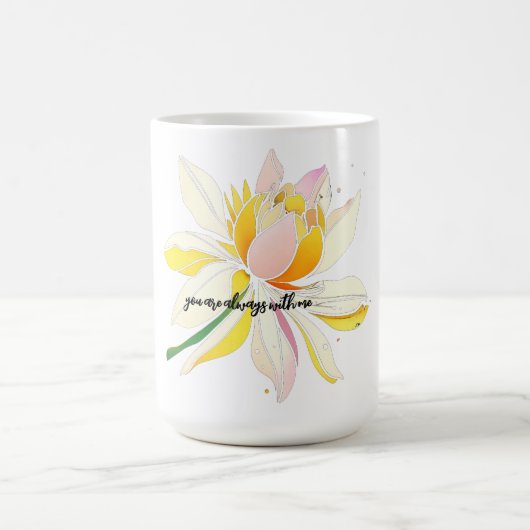 Pastellgelbe, weiße Blumen Kaffeetasse (Mittel)