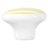 Pastellgelbe, weiße Wasserfarben Streifen Keramikknauf (Seitenansicht)