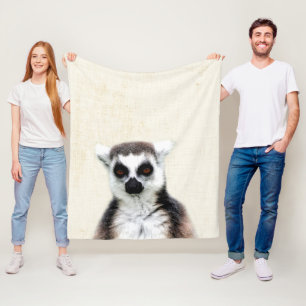 Pastellgelbes Lemur-Schau-mal-Nursery im minimalis Fleecedecke