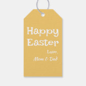 Pastellgelbes Ostermuster Geschenkanhänger (Rückseite)