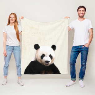 Pastellgelbes Peekaboo-Panda-Minimalist-Nursery Fleecedecke