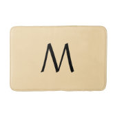 Pastellgelbes Pfirsichmonogramm Badematte (Vorderseite)