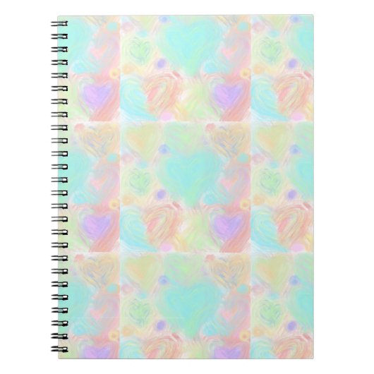 Pastellgemalte Herzen Notizblock (Vorderseite)