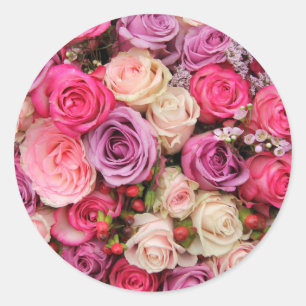 Pastellgemische Rose von Therosegarden Runder Aufkleber