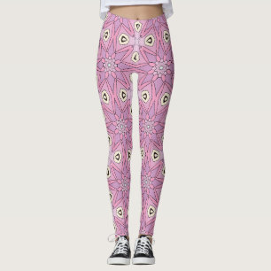 pastellgeometrische Blume Leggings