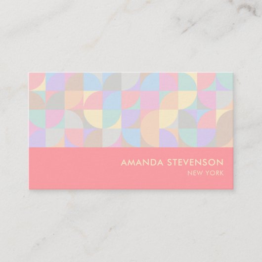 Pastellgeometrische Visitenkarte (Vorderseite)
