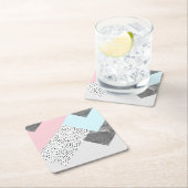 PastellGeomtric Marmor punktierter Entwurf Rechteckiger Pappuntersetzer (Vor Ort)