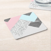 PastellGeomtric Marmor punktierter Entwurf Rechteckiger Pappuntersetzer (angewinkelt)
