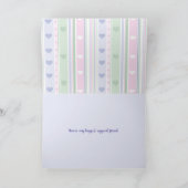 pastellgestreifte Herzen danke Karte (Innenseite)