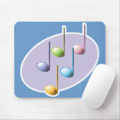 pastellglänzende Musiknoten Mousepad (Mit Mouse)