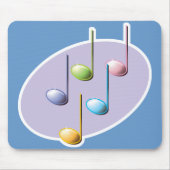 pastellglänzende Musiknoten Mousepad (Vorne)