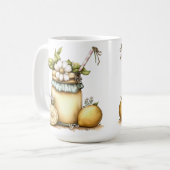 PASTELLGLAS MIT ZITRONENLIMONADE UND BLUMEN KAFFEETASSE (Vorderseite Links)