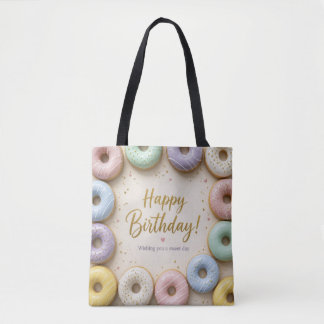 Pastellglasierte Donuts mit goldenen Streuseln Süß Tasche