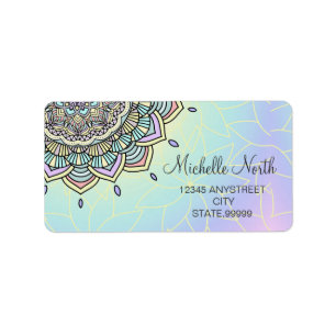 Pastellglühen-Mandala ID359 Adressaufkleber