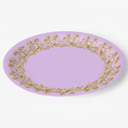 Pastellgold Pappteller (Schrägansicht)