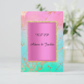 Pastellgold Rosa Marmor ELEGANT CLASSY uAwg Einladung (Stehend Vorderseite)