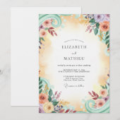 Pastellgoldene Hochzeit Einladung (Vorne/Hinten)