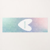 Pastellgradient + Punkt mit Herz personalisiert Yogamatte (Rückseite (Horizontal))