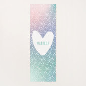Pastellgradient + Punkt mit Herz personalisiert Yogamatte (Rückseite)