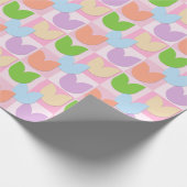 Pastellgrün Blau Lila Orangengelbe Tulpen Geschenkpapier (Ecke)