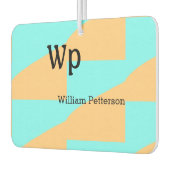 Pastellgrün blau Name Monogramm Titel hinzufügen Autolufterfrischer (Links)