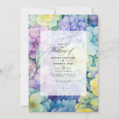 Pastellgrün, Buttergelb und Lavendelhochzeit Einladung (Vorderseite)