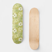 Pastellgrün-gelbe Blume Skateboard (Vorderseite)