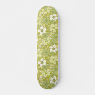 Pastellgrün-gelbe Blume Skateboard