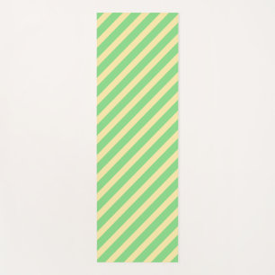 Pastellgrün-gelbe Diagonalstreifen Yogamatte