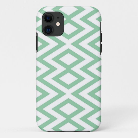 Pastellgrün geometrisches Muster Case-Mate iPhone Hülle (Rückseite)