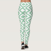 Pastellgrün geometrisches Muster Leggings (Rückseite)