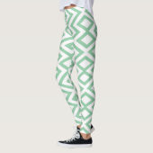 Pastellgrün geometrisches Muster Leggings (Links)