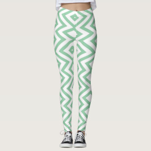 Pastellgrün geometrisches Muster Leggings